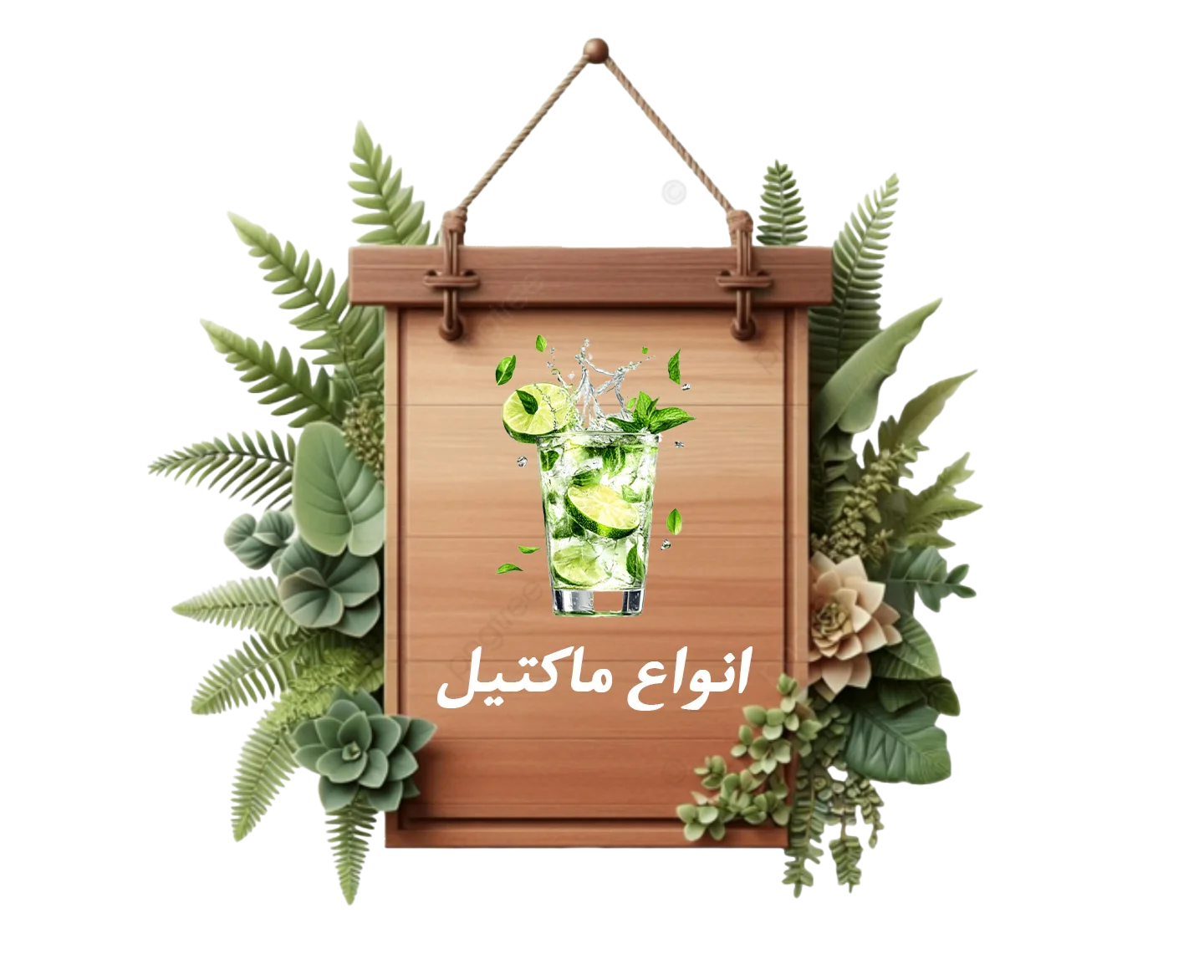 بنر انواع ماکتیل کافه برگ قم